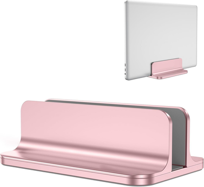 Vertical Laptop Stand Holder, Adjustable Dock for MacBook, Rose Gold