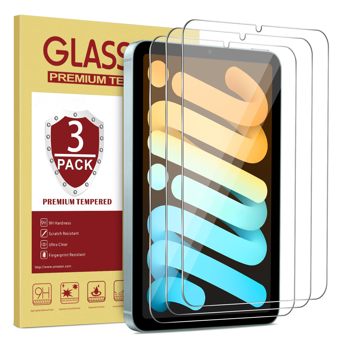 3-Pack Screen Protector for iPad Mini 7/6, HD Clarity