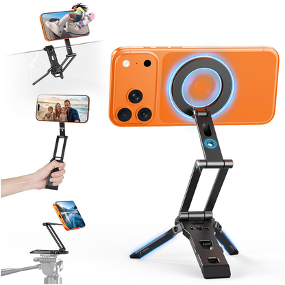 TP06-E [3-Adjust] Sturdy Compact Magnetic Phone Tripod for iPhone 18, Black
