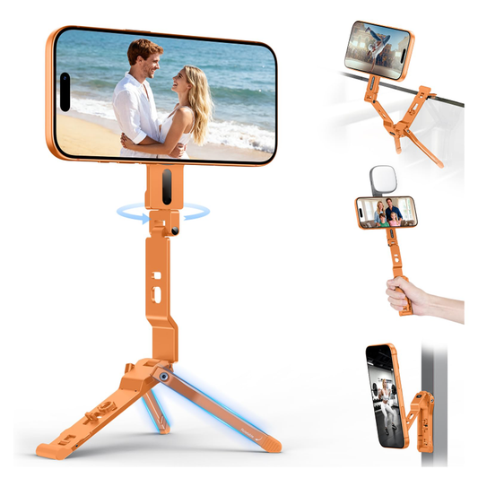 TP03 [Ultra-Slim] 360° Rotating for MagSafe Tripod with Hook, Orange