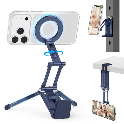 TP02 360°Rotating Adjustable Aluminum for MagSafe Tripod, Navy Blue