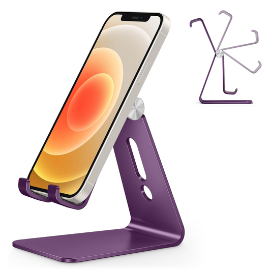 C2 Adjustable Cell Phone Stand with Charging Cutout, Deep Purple