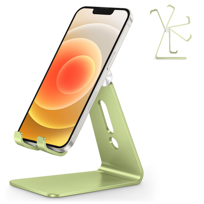 C2 Adjustable Aluminum Cell Phone Stand with Charging Cutout, Green