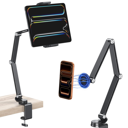 GH04 Tablet Stand for iPad with Aluminum Arm, Magnetic Phone Mount