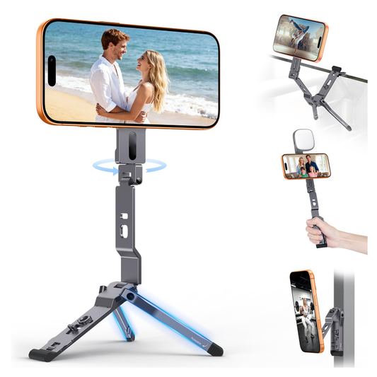 TP03 [Ultra-Slim] 360° Rotating for MagSafe Tripod with Hook, Gray