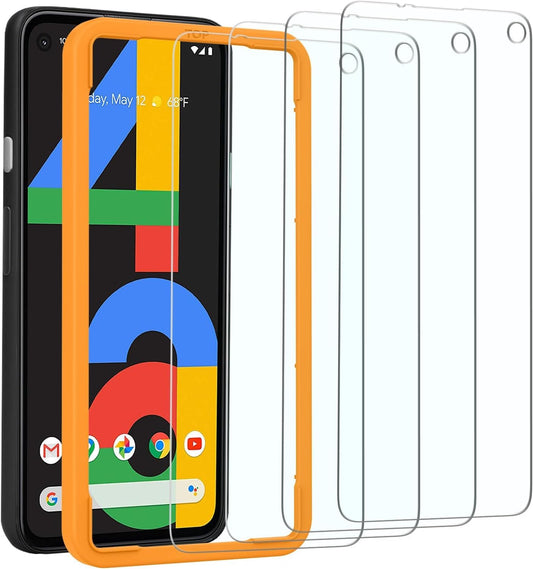 [4 Pack] Screen Protector for Google Pixel 4a (Not Fit for 4a 5G), Scratch Resistant/Easy-Install/Bubble Free/Tempered Glass Screen Protector Compatible with Google Pixel 4a