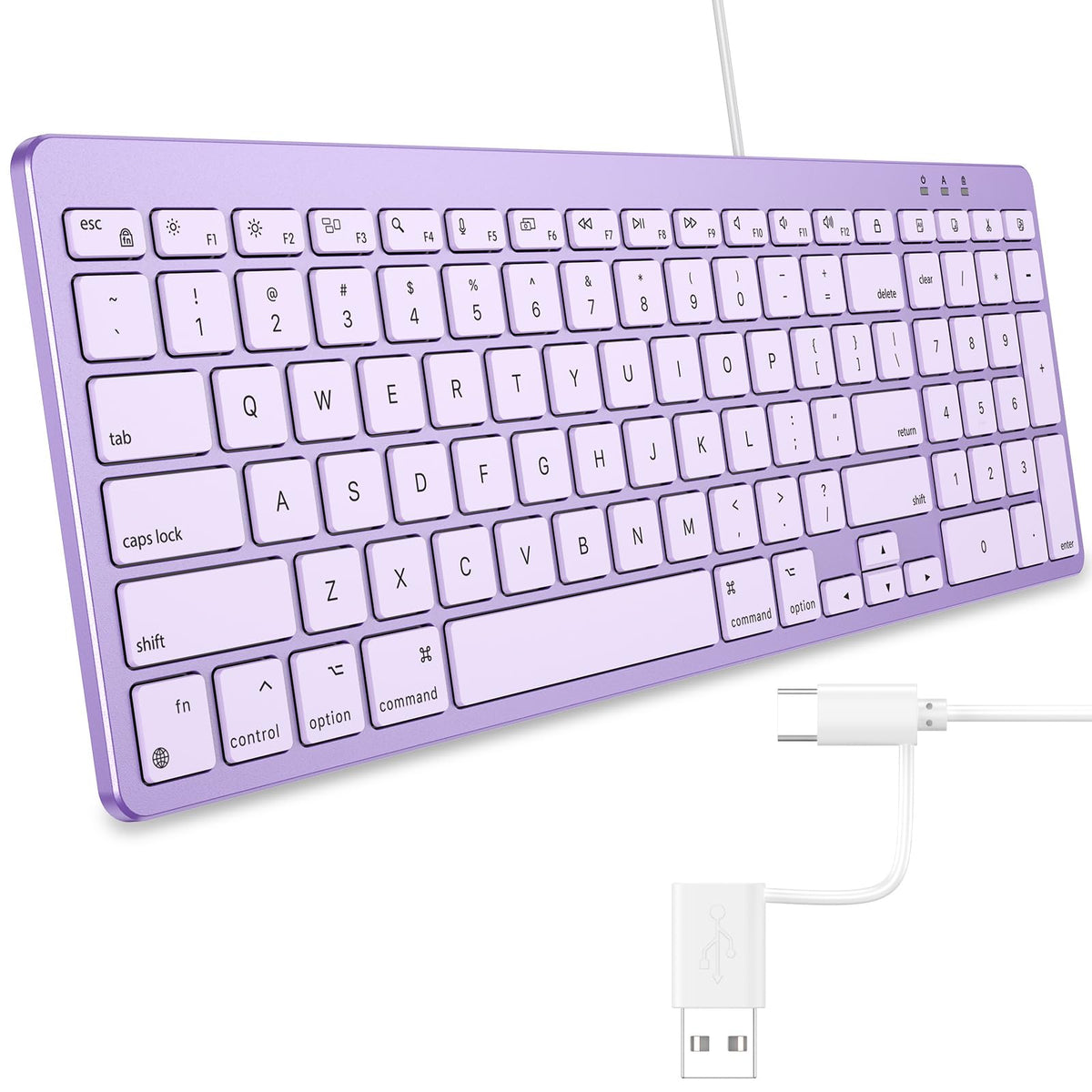 USB-A & Type-C Dual Interface Wired Keyboard for Mac, Numeric Keypad