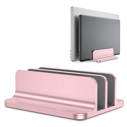 Dual Vertical Desk Laptop Stand Holder, Fits MacBook Air, Rose Gold