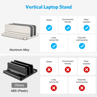 Dual Vertical Desk Laptop Stand Holder, Fits MacBook Air, Starlight
