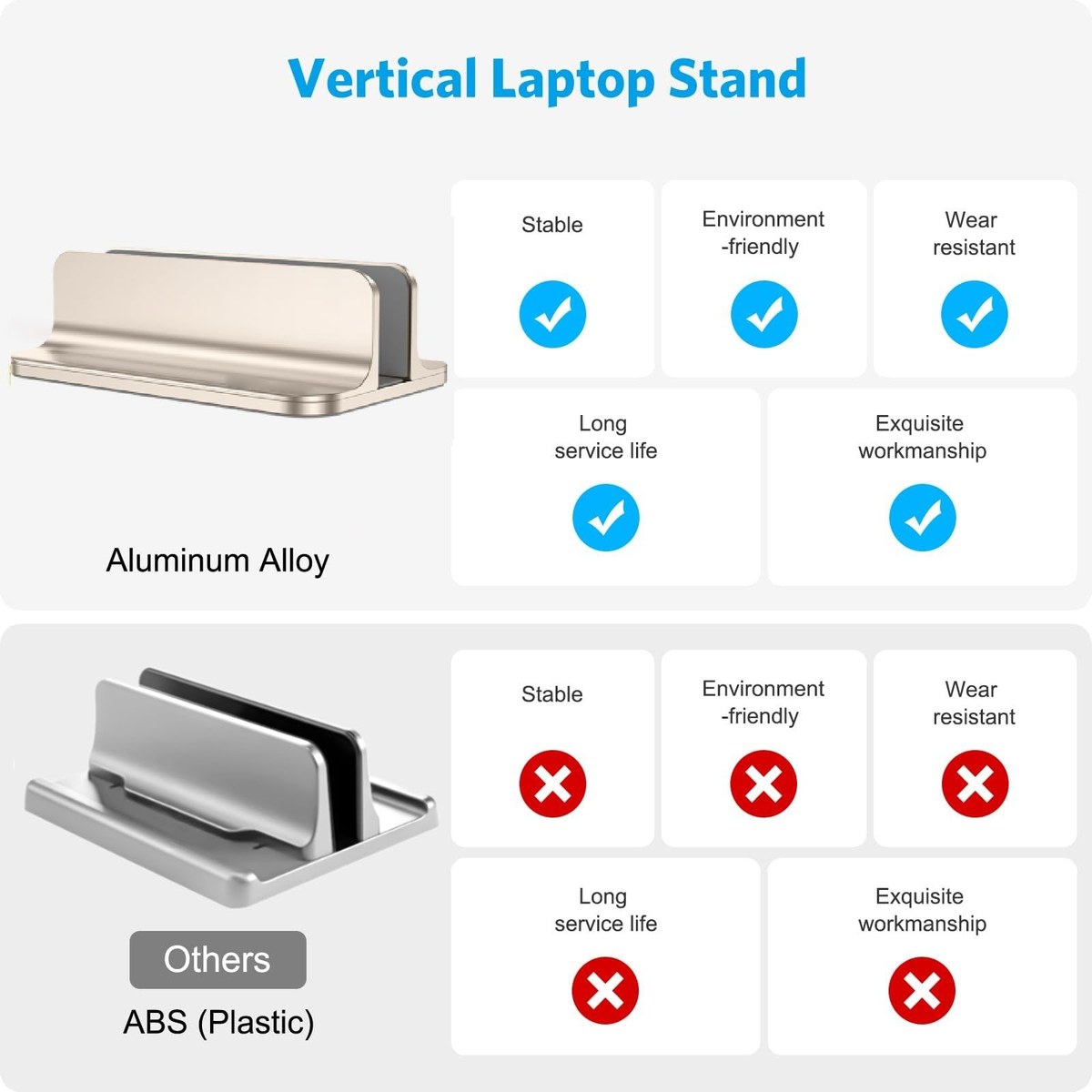 Vertical Laptop Stand Holder, Adjustable Dock for MacBook, Starlight