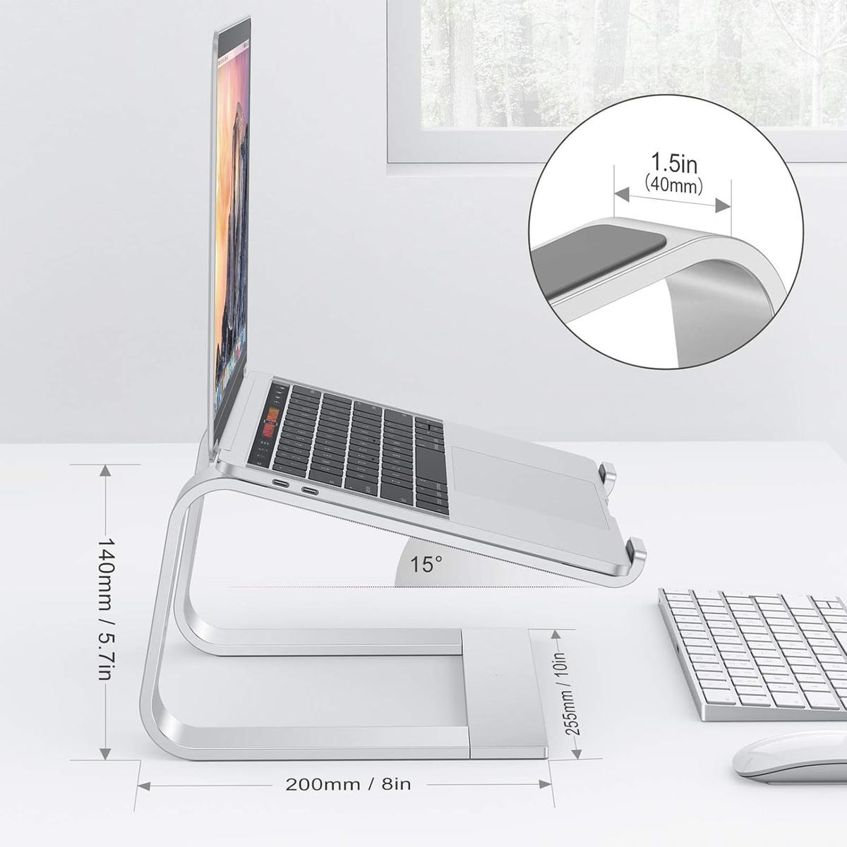 Laptop Stand, Detachable Mount for MacBook Air/Pro Dell HP Silver