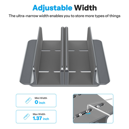 3-Slot Multiple Vertical Laptop Stand, Fits All MacBook, Grey