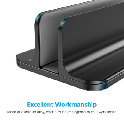 Vertical Laptop Stand, Adjustable Dock for MacBook, Black & Black