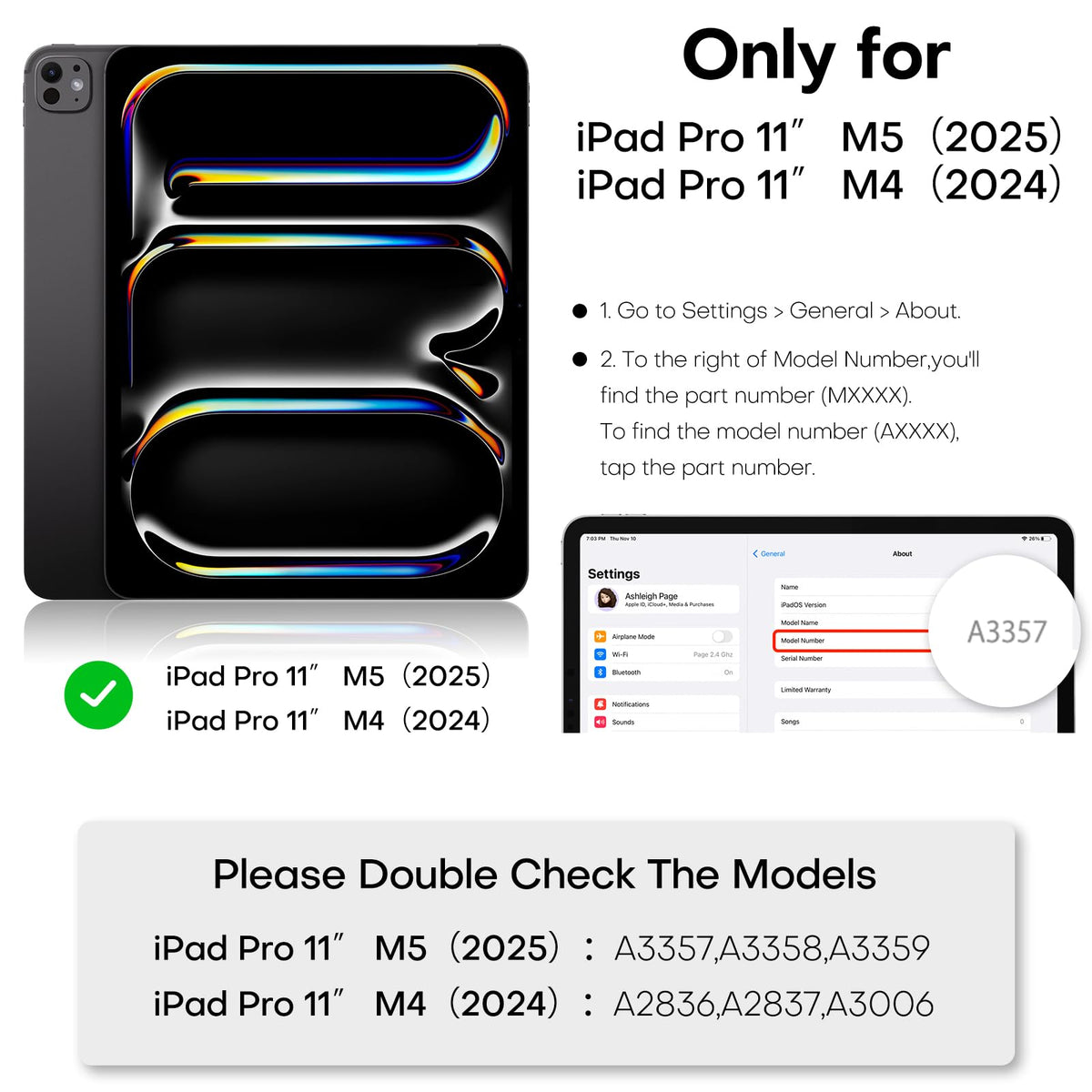 2 Pack Privacy Screen Protector for iPad Pro 11 inch M5/M4