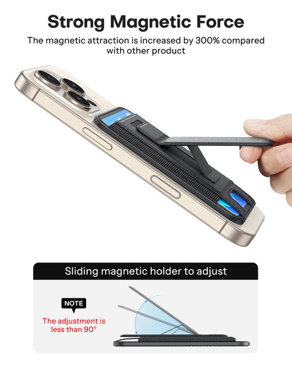 VC09 Magnetic Wallet for iPhone, Holds up to 5 Cards, Kickstand