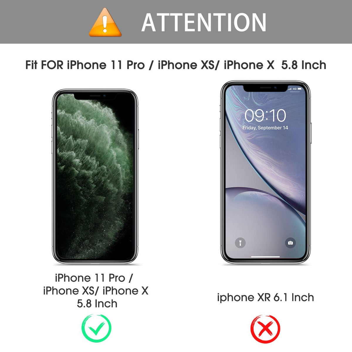 Pack of 4 Tempered Glass Screen Protector Film for iPhone 11 Pro/X/XS [Installation Kit Provided] Anti-Scratch, Easy Installation, Bubble-Free, Transparent [5.8 Inches/5.8 Inches)