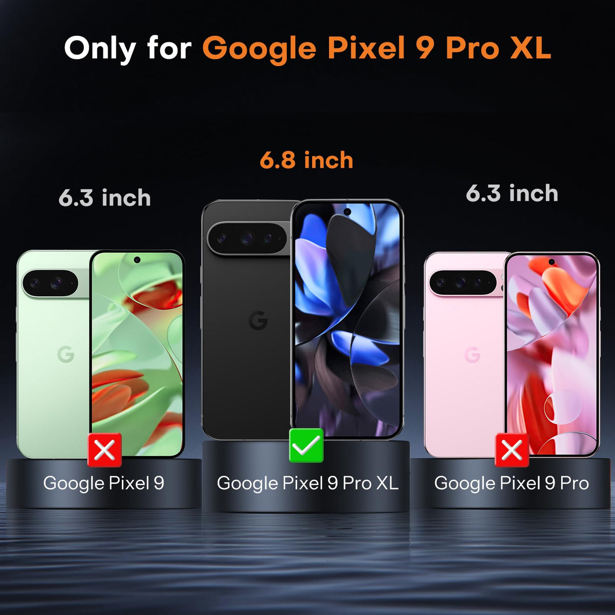 3+2 Pack for Google Pixel 9 Pro XL Screen Protector 6.8 Inch