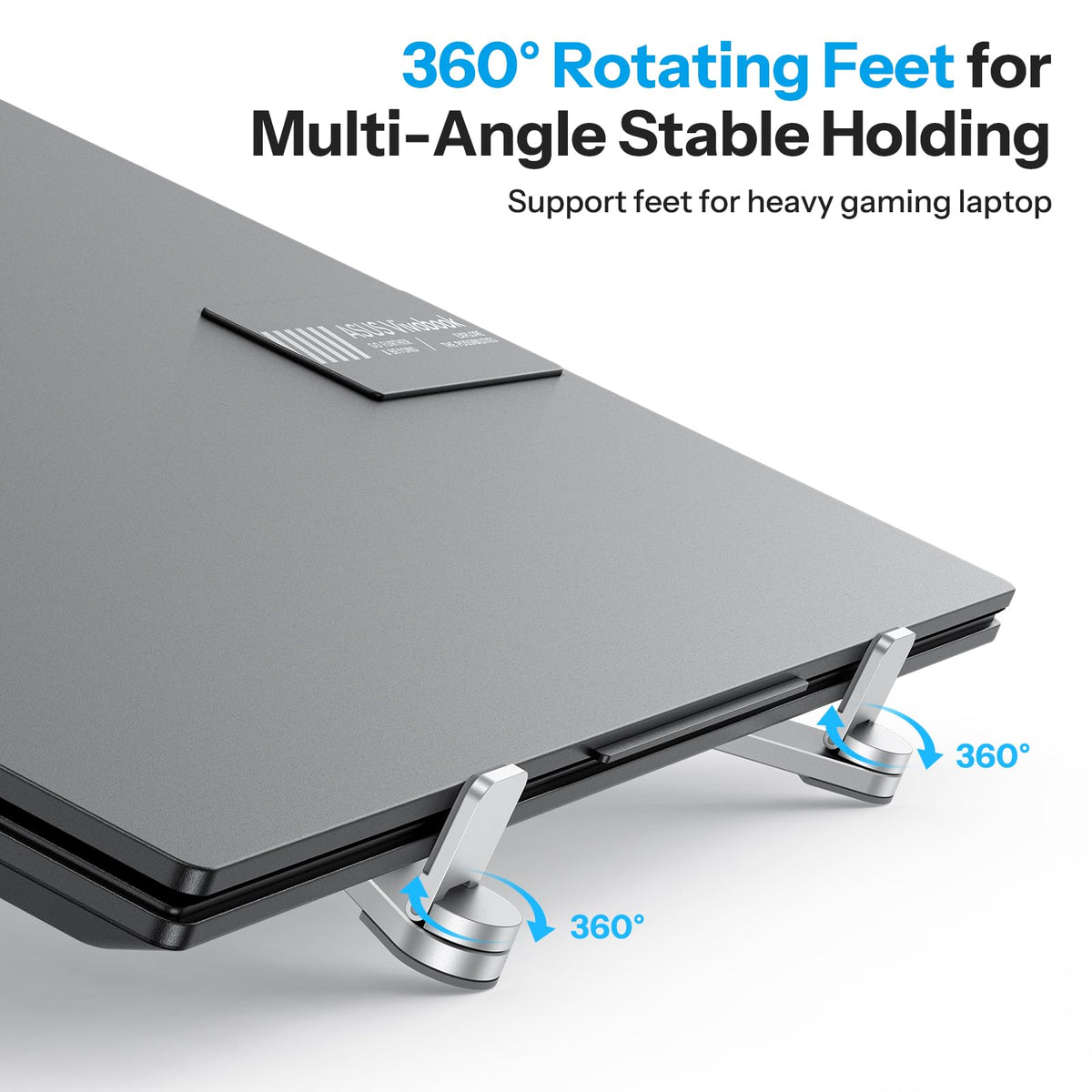 Foldable & Portable Laptop Stand for Desk, 6-Level Adjustable Riser