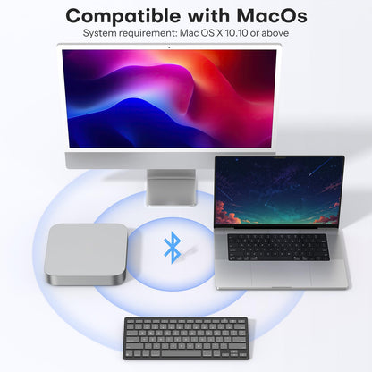 Ultra-Slim Wireless Keyboard for Mac (MacOS 10.10+), Compact Size