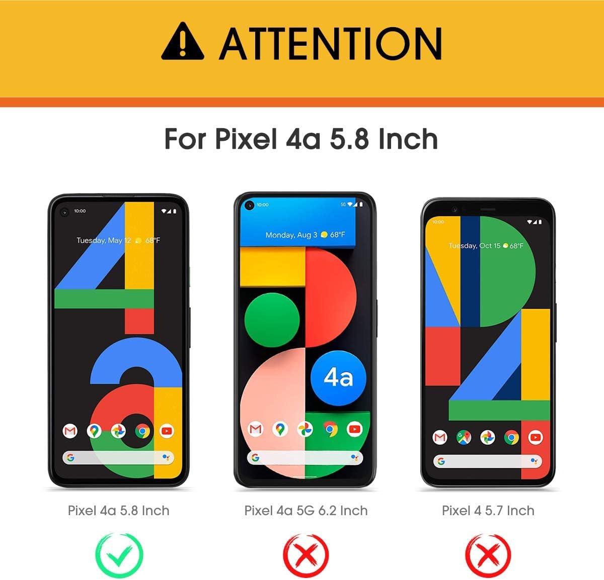 [4 Pack] Screen Protector for Google Pixel 4a (Not Fit for 4a 5G), Scratch Resistant/Easy-Install/Bubble Free/Tempered Glass Screen Protector Compatible with Google Pixel 4a