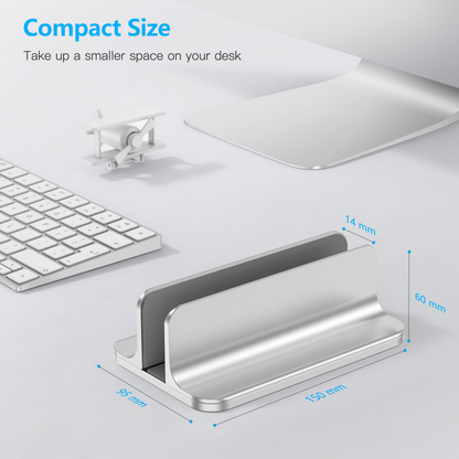 Vertical Laptop Stand Holder, Adjustable Dock for MacBook, Silver