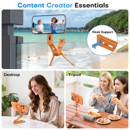 TP03 [Ultra-Slim] 360° Rotating for MagSafe Tripod with Hook, Orange