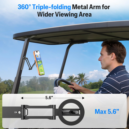 Magnetic Golf Cart Phone Holder, 1/4" Screw, 5.6in Extendable Arm