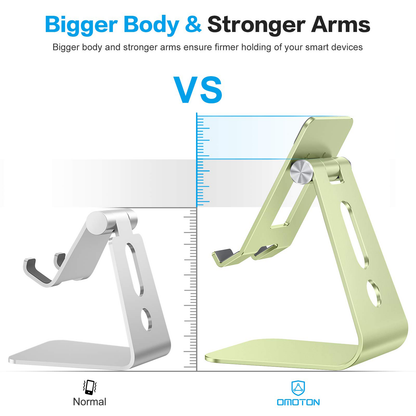 Adjustable Tablet Stand for Desk, Upgraded Longer Arms for Greater Stability, T2 Tablet Holder with Hollow Design for Bigger Sized Phones and Tablets Such as iPad Pro/Air/Mini, Green