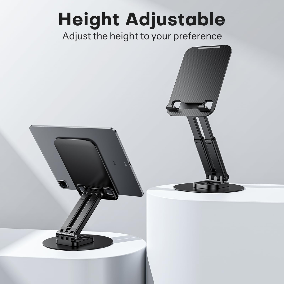Tablet Stand for iPad, Adjustable Tablet Holder for Desk, Portable Monitor Stand Compatible with 4-15.6" Tablets Kindle Such as iPad Pro 11, 10.2, 13, Air/Mini
