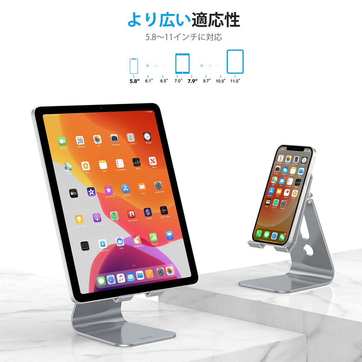 T2 Tablet Stand for Desk, Aluminum Holder for iPad Pro/Air,Grey