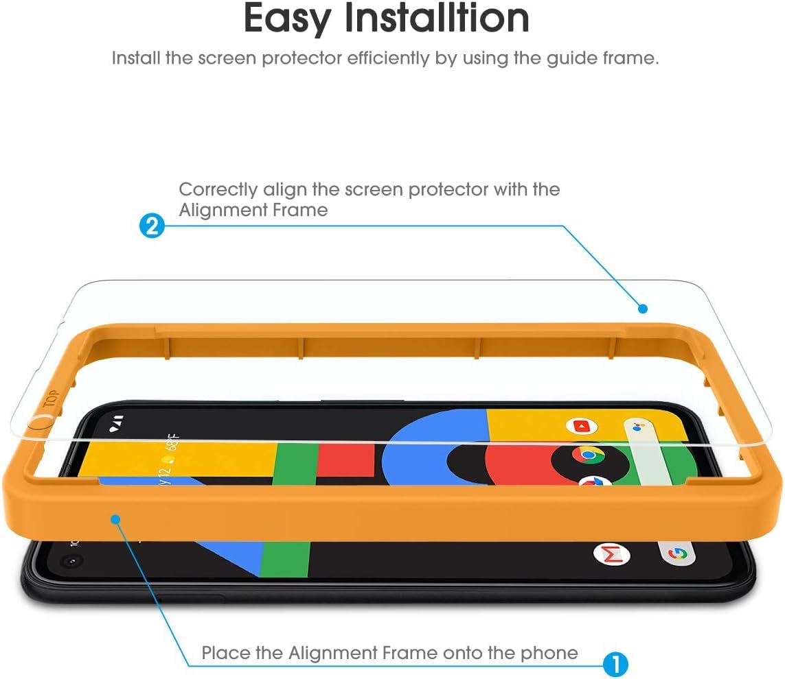 [4 Pack] Screen Protector for Google Pixel 4a (Not Fit for 4a 5G), Scratch Resistant/Easy-Install/Bubble Free/Tempered Glass Screen Protector Compatible with Google Pixel 4a