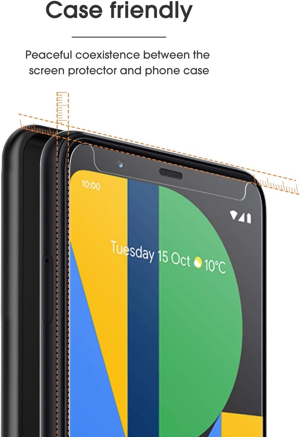 [4 Pack] Screen Protector Compatible with Google Pixel 4XL, Tempered Glass Screen Protector for Google Pixel 4 XL 2019 Released, Scratch Resistant/Case Friendly