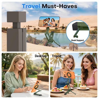 TP06-E [3-Adjust] Sturdy Magnetic Phone Tripod for iPhone 17 Pro Max, Green