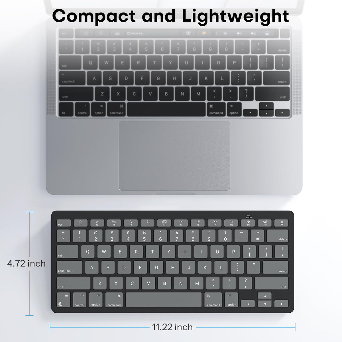 Ultra-Slim Wireless Keyboard for Mac (MacOS 10.10+), Compact Size
