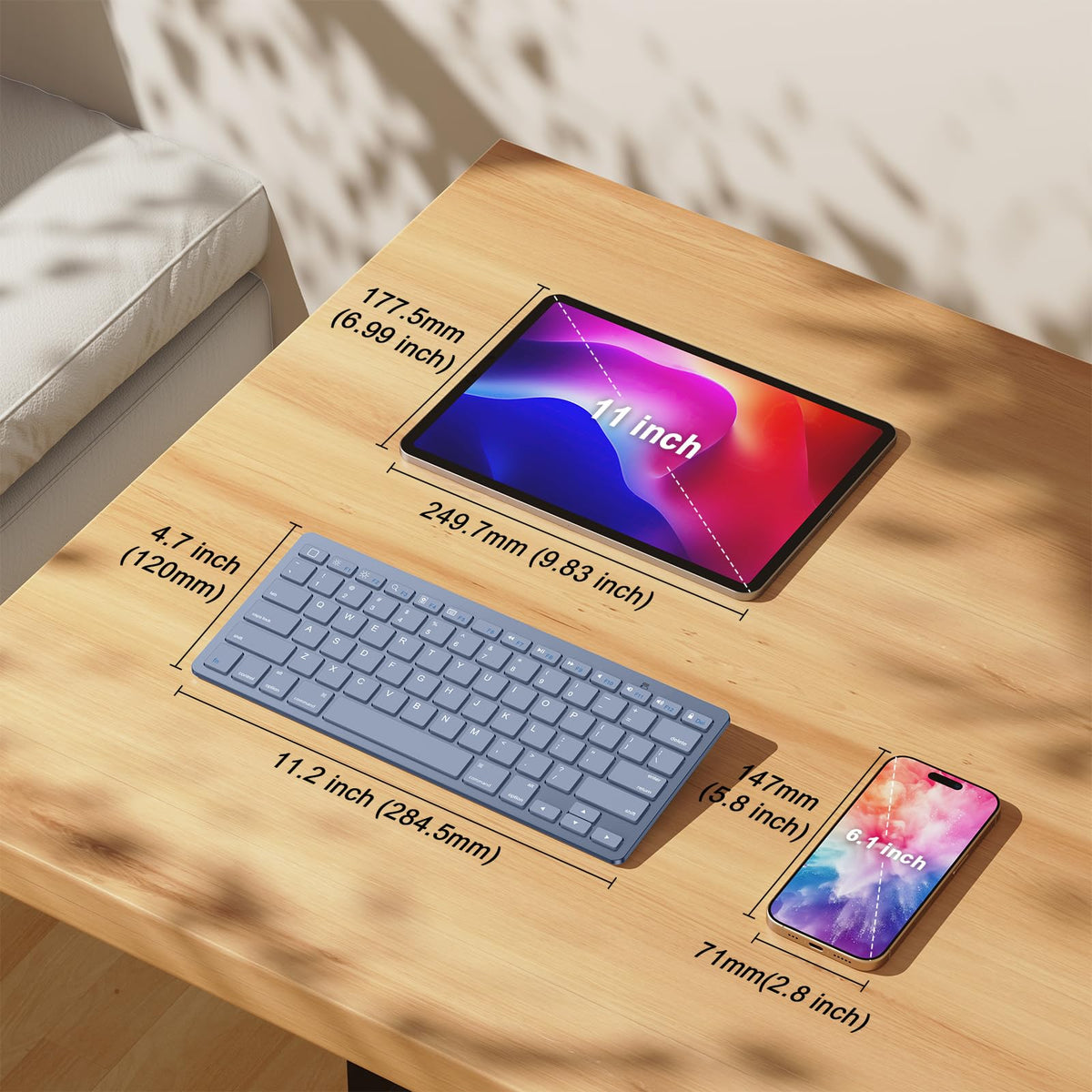 Ultra-Slim Bluetooth Keyboard for iPad,iPad Pro/Air/Mini,iPhone