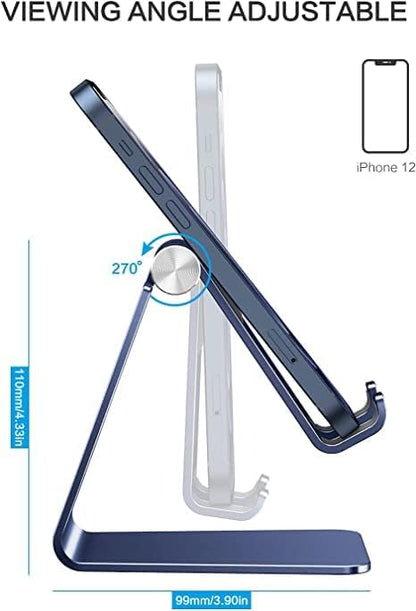 C2 Adjustable Cell Phone Stand with Charging Cutout, Navy Blue