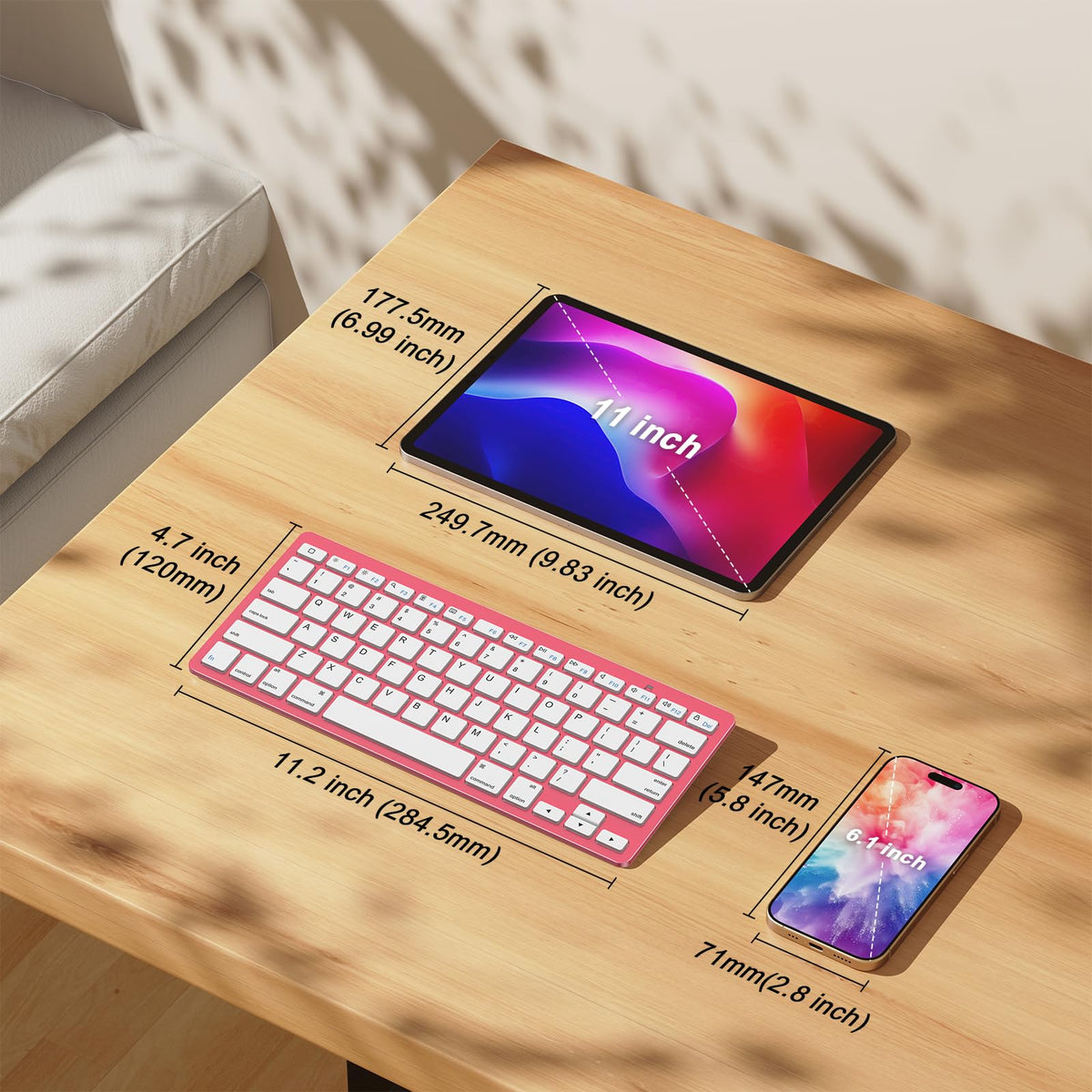 Ultra-Slim Bluetooth Keyboard for iPad,iPad Pro/Air/Mini,iPhone