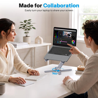 LA10 360° Rotating Laptop Stand Riser Foldable for Desk, Space Grey