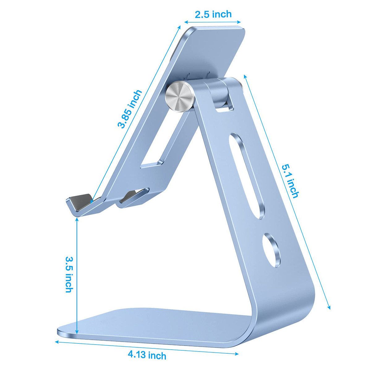 Adjustable Tablet Stand for Desk, Upgraded Longer Arms for Greater Stability, T2 Tablet Holder with Hollow Design for Bigger Sized Phones and Tablets Such as iPad Pro/Air/Mini, Blue