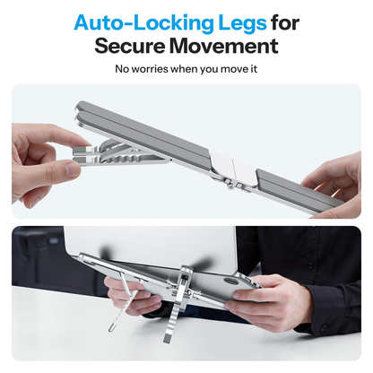 Foldable & Portable Laptop Stand for Desk, 6-Level Adjustable Riser