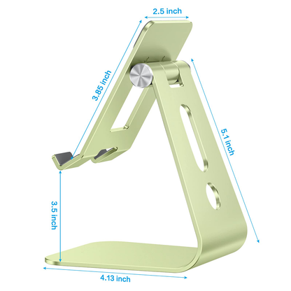 Adjustable Tablet Stand for Desk, Upgraded Longer Arms for Greater Stability, T2 Tablet Holder with Hollow Design for Bigger Sized Phones and Tablets Such as iPad Pro/Air/Mini, Green