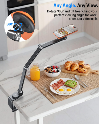 GH04 Tablet Stand for iPad with Aluminum Arm, Magnetic Phone Mount