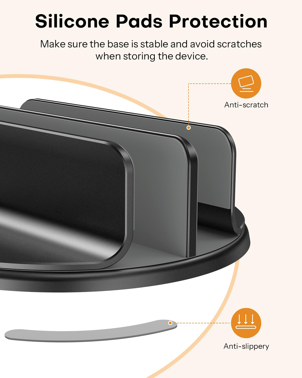 360° Vertical Laptop Stand Holder, Dual-Slot Aluminum Desk Organizer