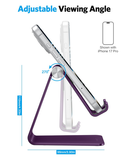 C2 Adjustable Cell Phone Stand with Charging Cutout, Deep Purple
