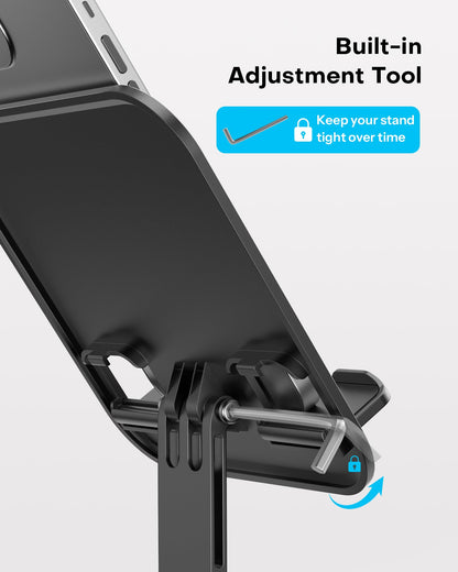 TA04 Ultra-Slim Tablet Stand for iPad, Swivel Phone Holder for Desk