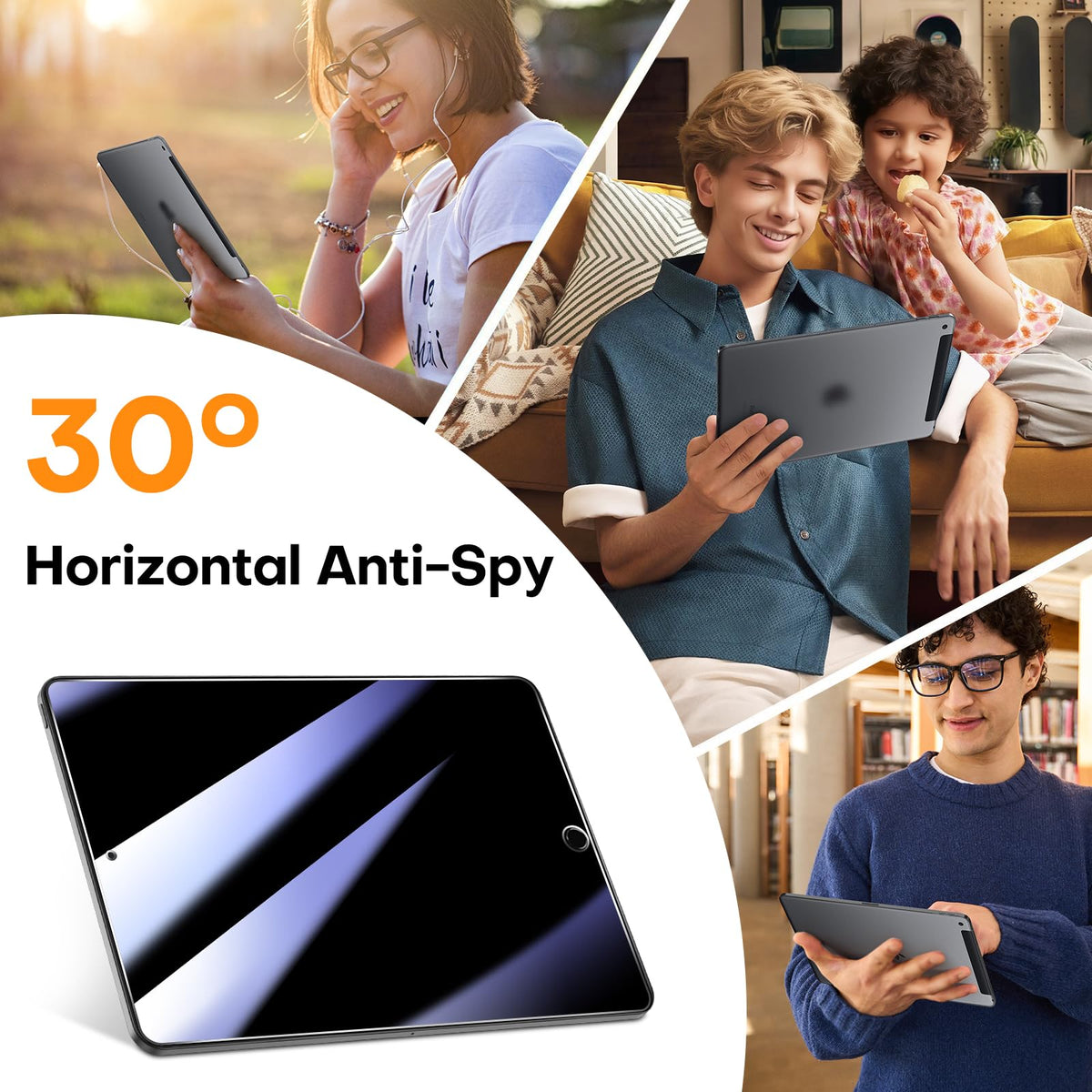 2 Pack Privacy Screen Protector for iPad 9th 8th 7th Generation