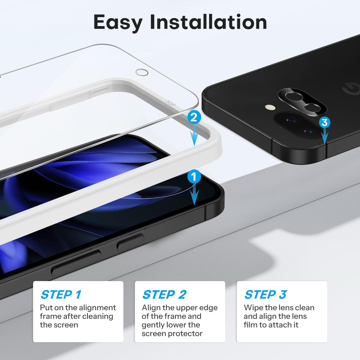 3+2 Pack for Google Pixel 9a Screen Protector 6.3 inch