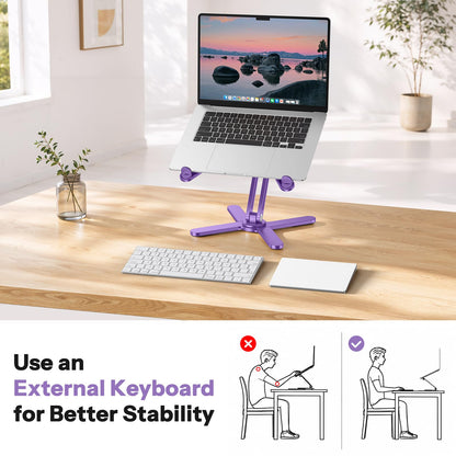 LA10 360° Rotating Laptop Stand Riser Foldable for Desk, Purple