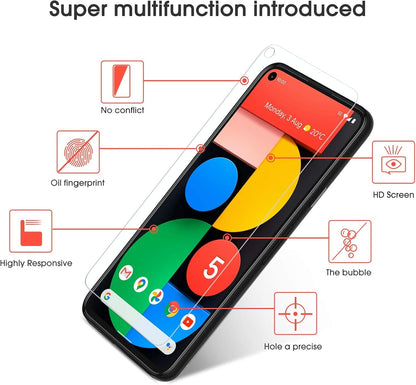 [3 Pack Screen Protector for Google Pixel 5 - Tempered Glass/Case Friendly/Anti Scratch Screen Protector for Google Pixel 5