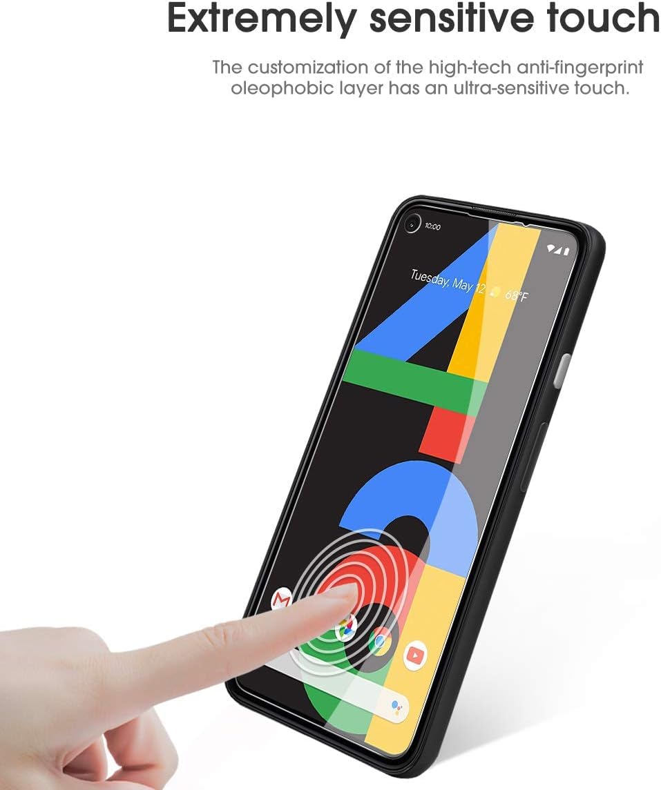 [4 Pack] Screen Protector for Google Pixel 4a (Not Fit for 4a 5G), Scratch Resistant/Easy-Install/Bubble Free/Tempered Glass Screen Protector Compatible with Google Pixel 4a